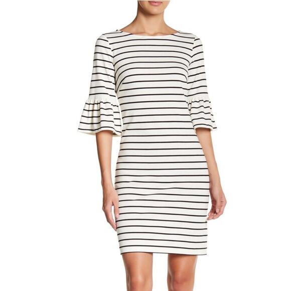 Eliza J Striped Bell Sleeve Dress Size 12 NWT - Picture 2 of 10